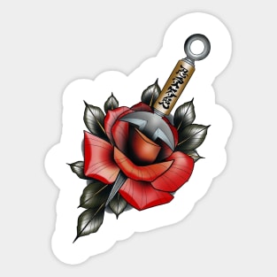 kunai and rose Sticker